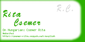 rita csemer business card